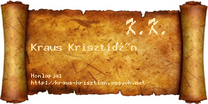 Kraus Krisztián névjegykártya